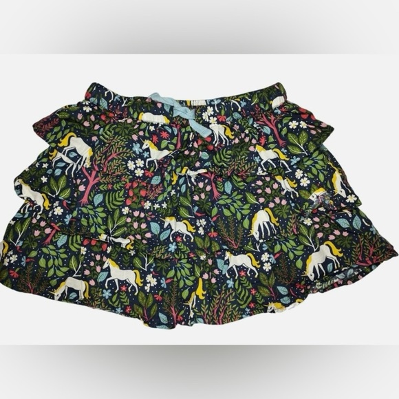 MINI BODEN EUC SZ 5-6Y Colorful Unicorn Tiered Ruffle Mini Skirt - Picture 1 of 4